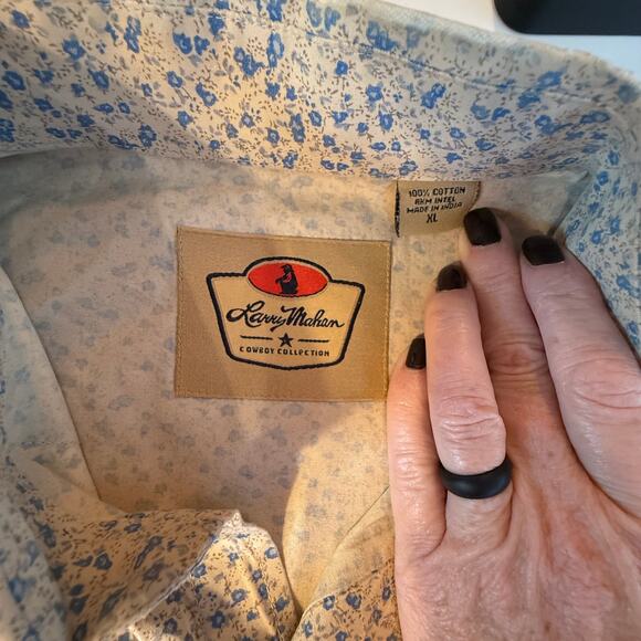 Larry Mahan Cowboy Collection Pearl Snap Shirt XL Western Rodeo Floral - Picture 2 of 8